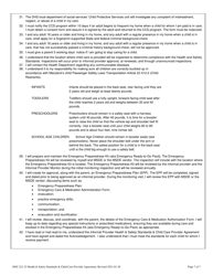 Informal Provider Health &amp; Safety Standards &amp; Child Care Provider Agreement - Sample - Maryland, Page 7