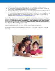 Instructions for Application for the Child Care Quality Incentive Grant Program - Maryland, Page 4