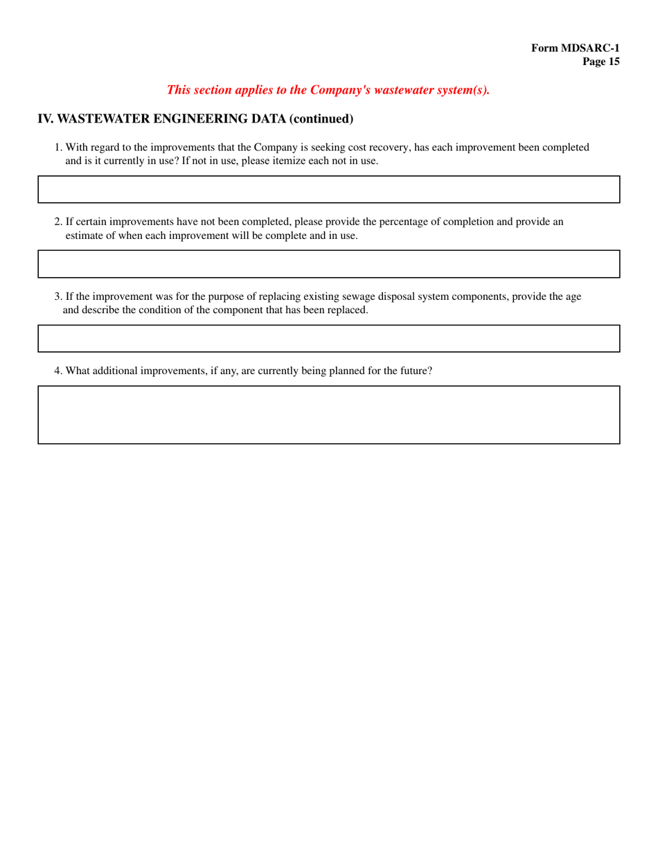 Form MDSARC-1 Water / Wastewater Staff Assisted Rate Case Application - Maryland, Page 16