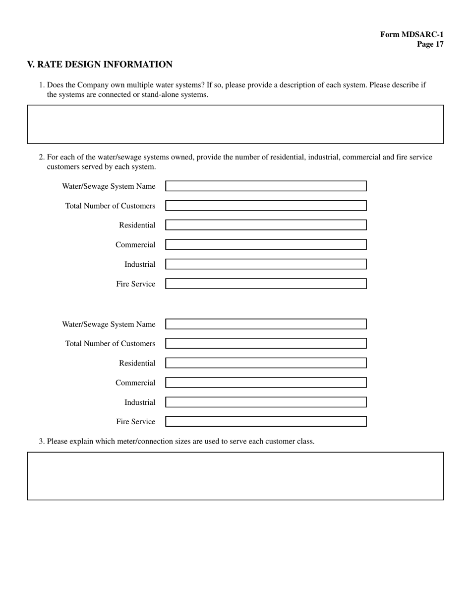 Form MDSARC-1 Water / Wastewater Staff Assisted Rate Case Application - Maryland, Page 18