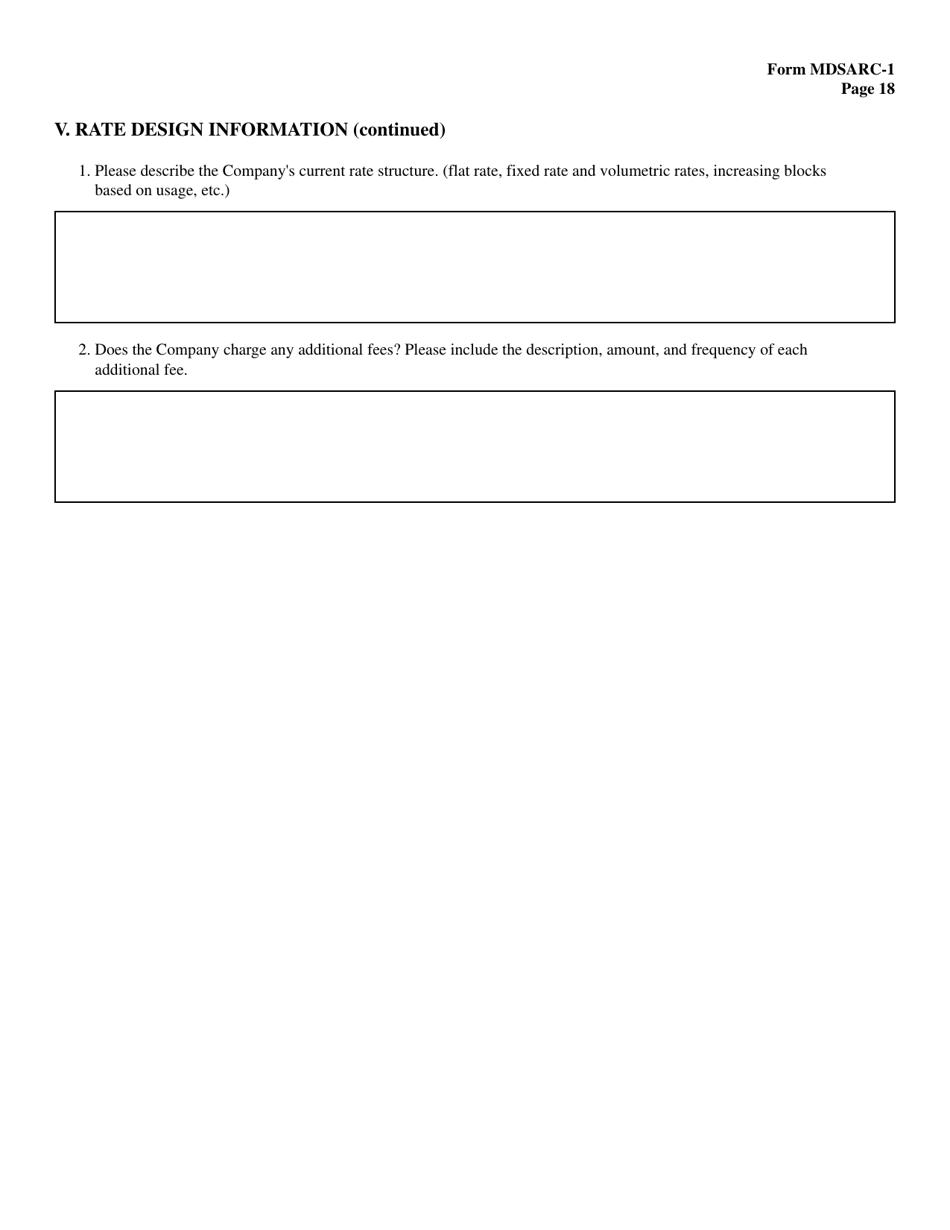 Form MDSARC-1 Water / Wastewater Staff Assisted Rate Case Application - Maryland, Page 19