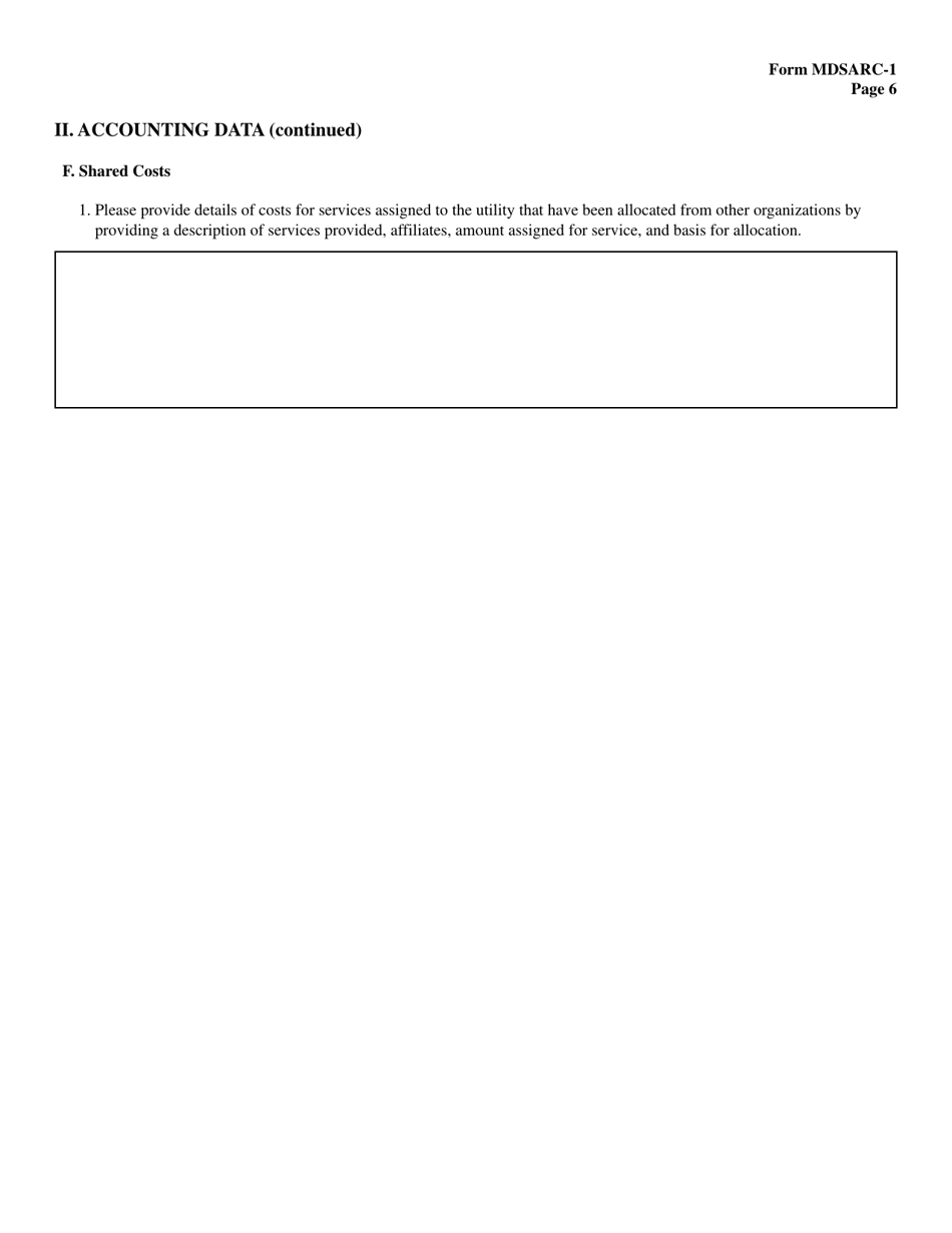 Form MDSARC-1 Water / Wastewater Staff Assisted Rate Case Application - Maryland, Page 7