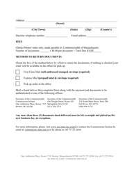 Apostille/Certification Request Form - Massachusetts, Page 2