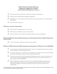 Vehicle Protection Product Warrantor Registration Application - Massachusetts, Page 2