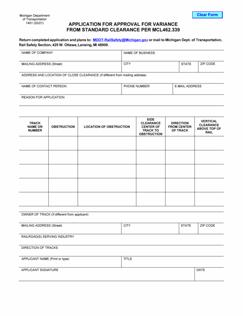 Form 1401  Printable Pdf