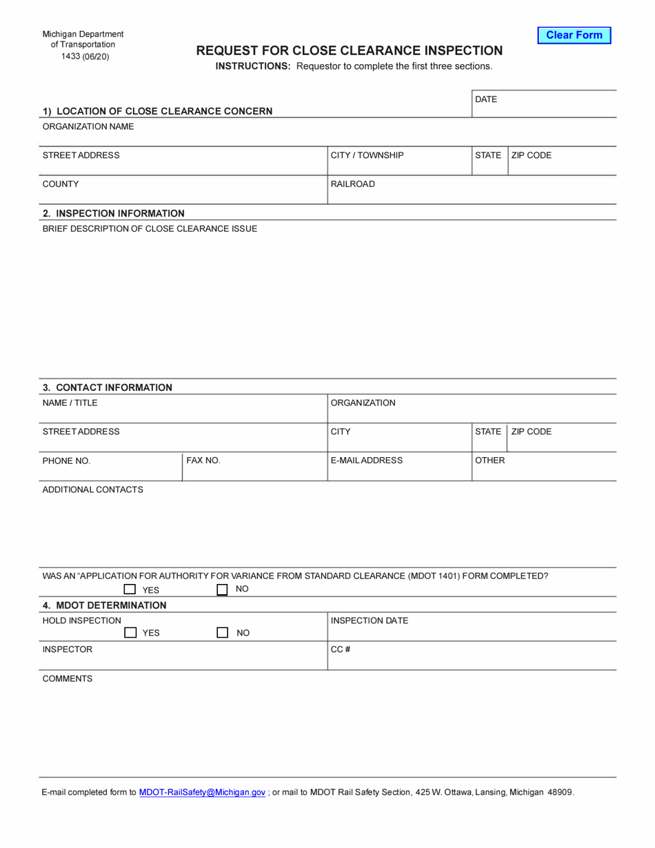 Form 1433 - Fill Out, Sign Online and Download Fillable PDF, Michigan ...