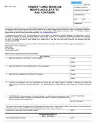Form MDOT1444 Request Long-Term Use Mdot&#039;s Accelerated Rail Corridor - Michigan, Page 2