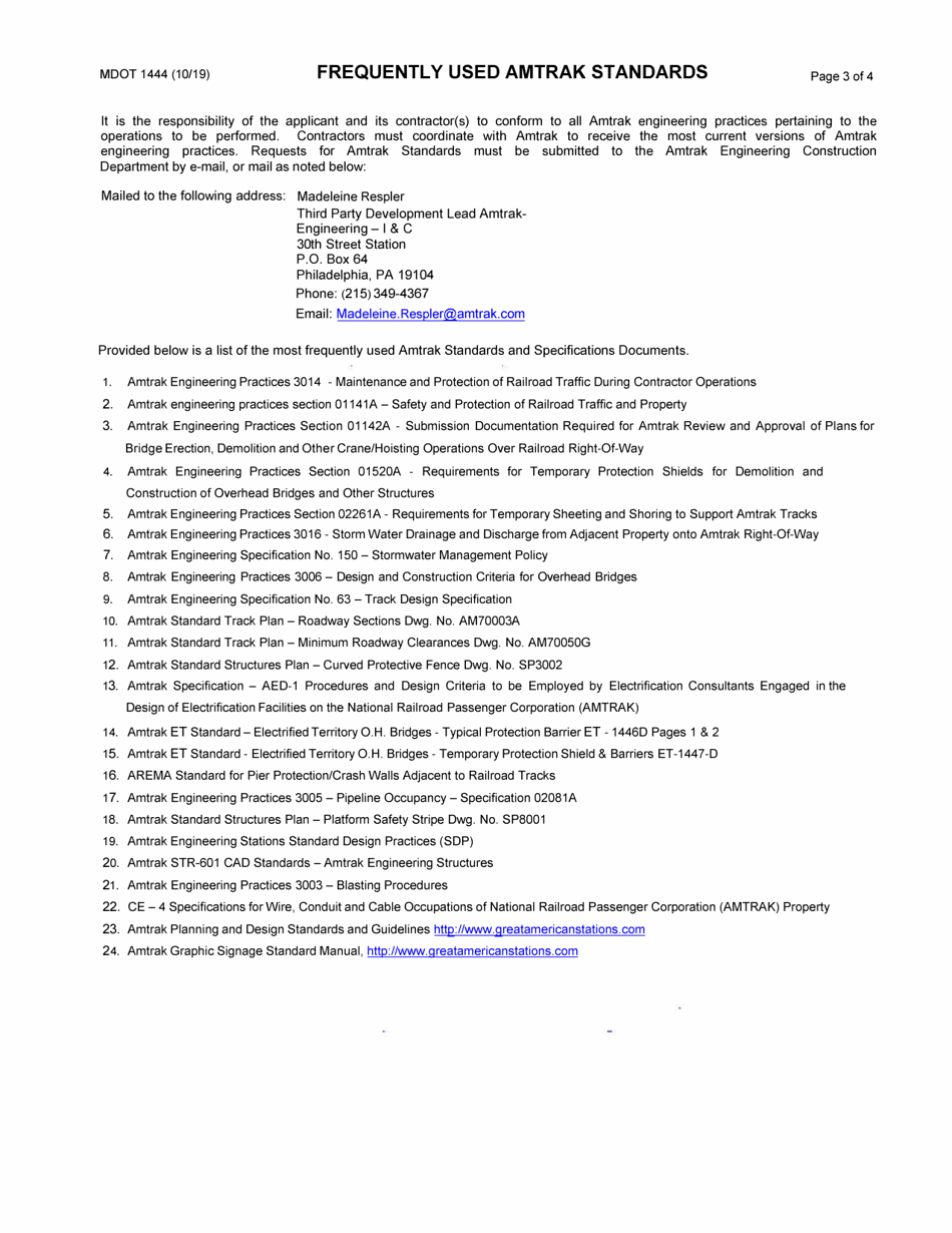 Form MDOT1444 Request Long-Term Use Mdots Accelerated Rail Corridor - Michigan, Page 3