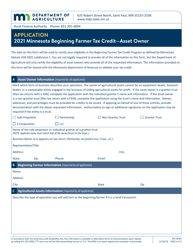 Form AG-03362 Minnesota Beginning Farmer Tax Credit Asset Owner Application - Minnesota, Page 3