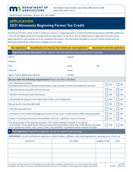Form AG-03361 Minnesota Beginning Farmer Tax Credit Application - Minnesota, Page 3