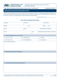 Form AG03242 &quot;Minnesota Farmlink Information Form - Existing/Retiring Farmer&quot; - Minnesota