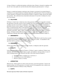Agricultural Water Quality Certification Agreement - Sample - Minnesota, Page 3