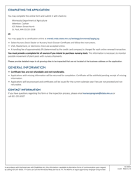 Form AG00693 Nursery Certificate Application - Minnesota, Page 4