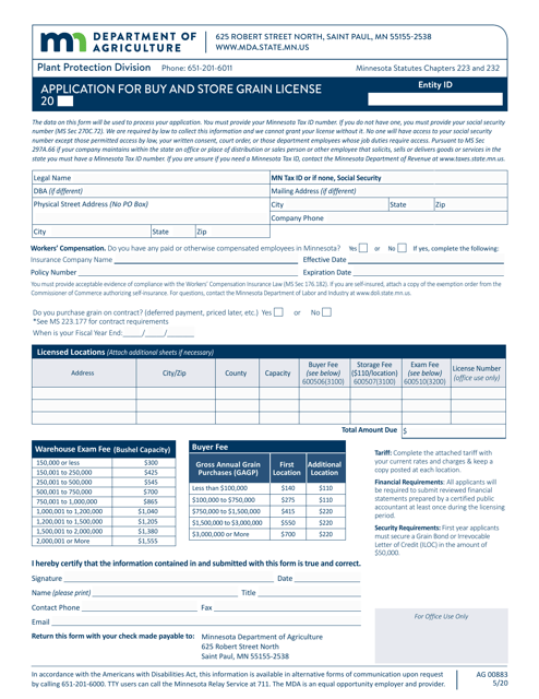 Form AG00883 Printable Pdf