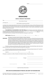 Form AG-03226 Grain Bond - Minnesota