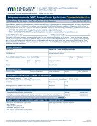 Form AG-03035 &quot;Anhydrous Ammonia (Nh3) Storage Permit Application - Substantial Alteration&quot; - Minnesota
