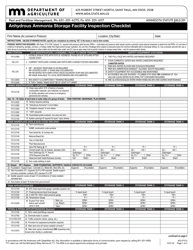 Form AG-01314 &quot;Anhydrous Ammonia Storage Facility Inspection Checklist&quot; - Minnesota