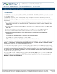 Form AG01073 &quot;Chemigation Permit Application&quot; - Minnesota, Page 2