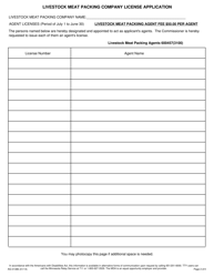 Form AG-01386 New Application for Livestock Meat Packing Company and Meat Packing Agent License - Minnesota, Page 2