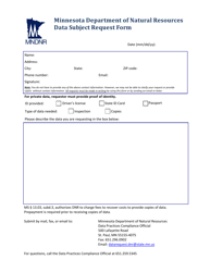 Document preview: Data Subject Request Form - Minnesota