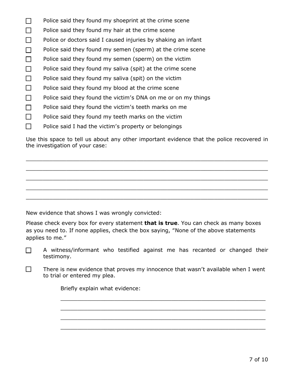 Request for Review by the Conviction Review Unit - Minnesota, Page 7