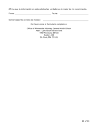 Solicitud De Revision Por Parte De La Unidad De Revision De Convicciones - Minnesota (Spanish), Page 11