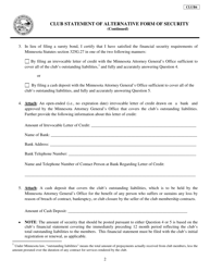 Form CLUB6 Club Statement of Alternative Form of Security - Minnesota, Page 2