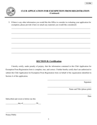 Form CLUB4 Club Application for Exempetion From Registration - Minnesota, Page 3