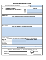 Document preview: Technology Purchase Request - Mississippi