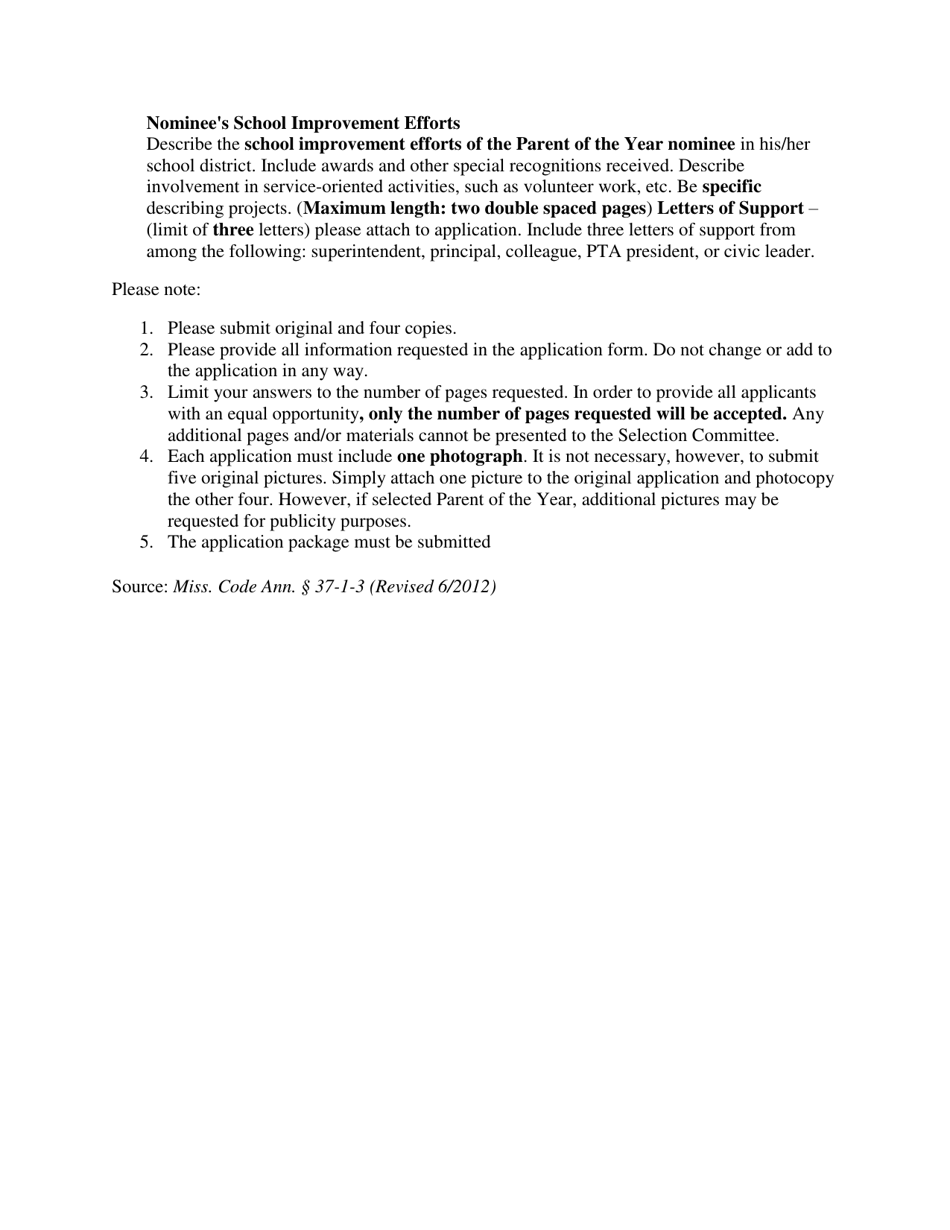 Chapter 11: Awards - Rule 11.2 Parent - Mississippi, Page 2