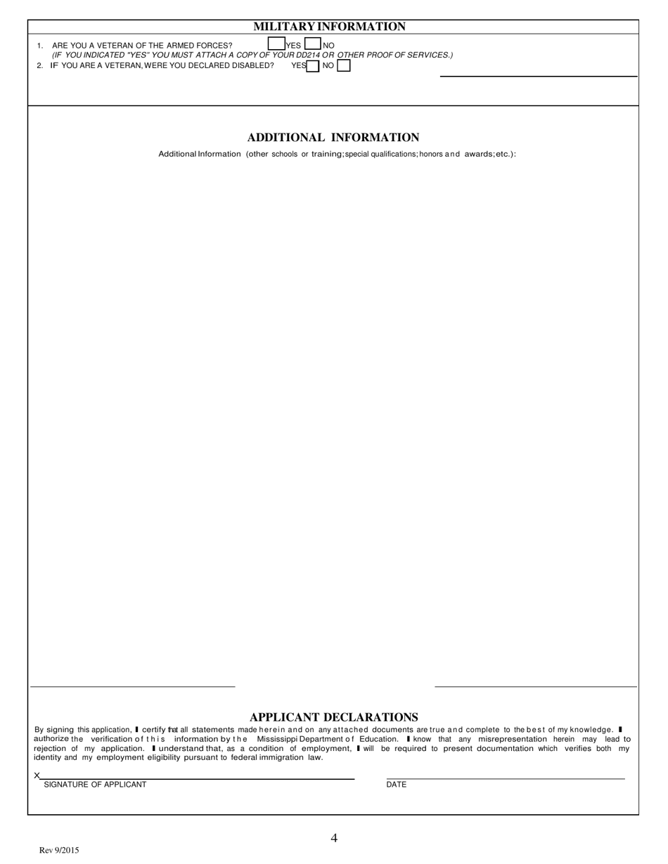 Contract Worker Application - Mississippi, Page 4