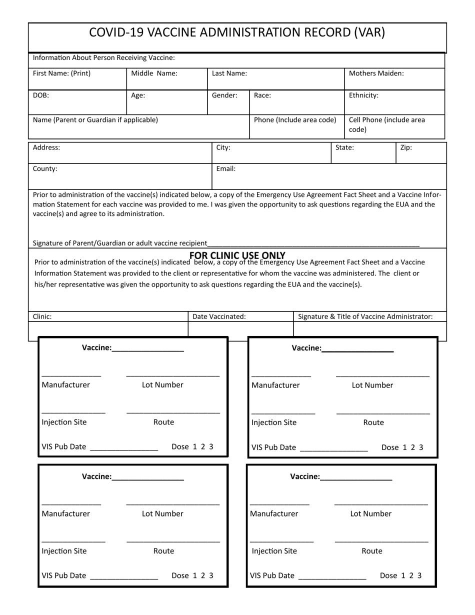 Mississippi Covid-19 Vaccine Administration Record (Var) - Fill Out ...