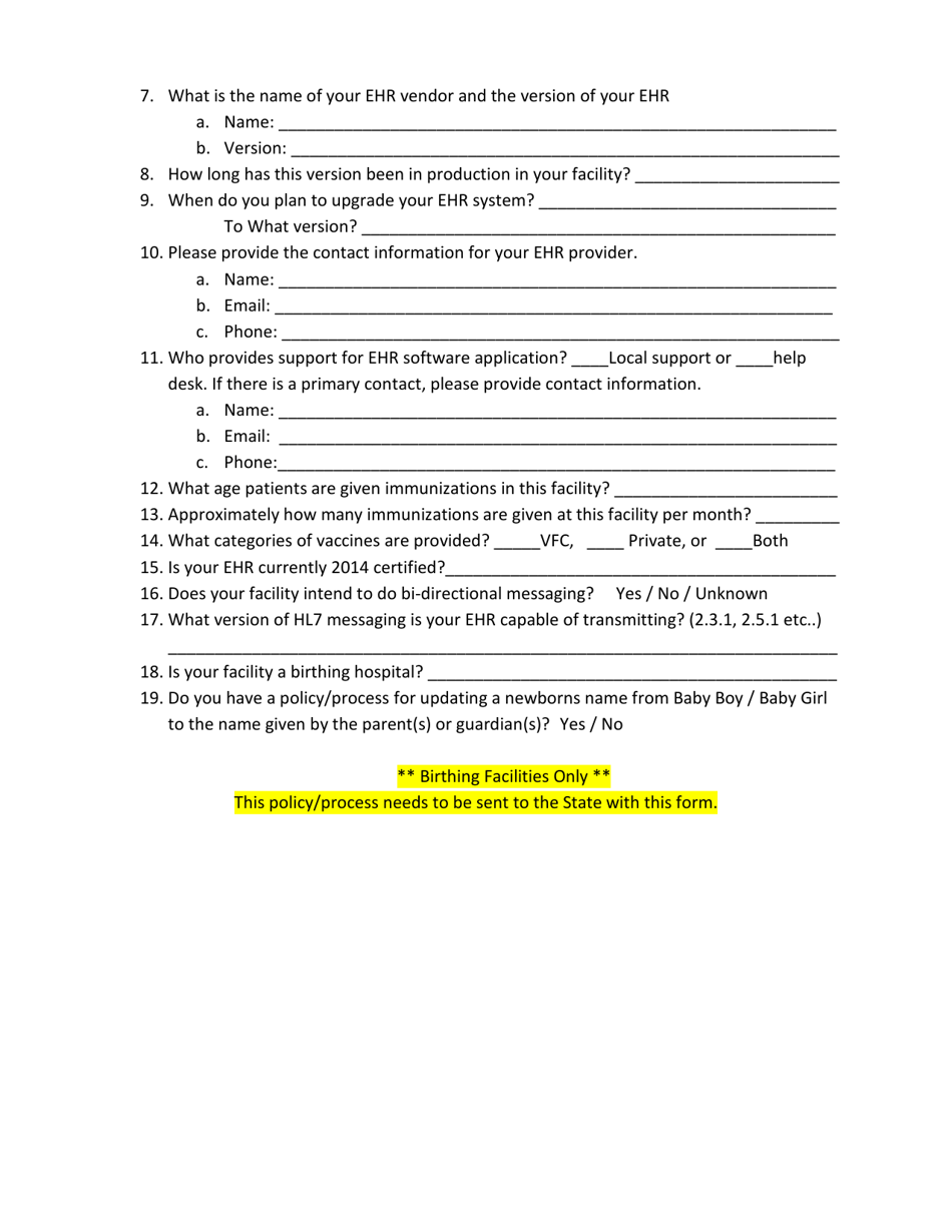 Readiness Assessment Questionnaire - Mississippi, Page 2