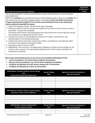 Form 1258 Covid Vaccine Accountability and Management Plan - Mississippi, Page 6