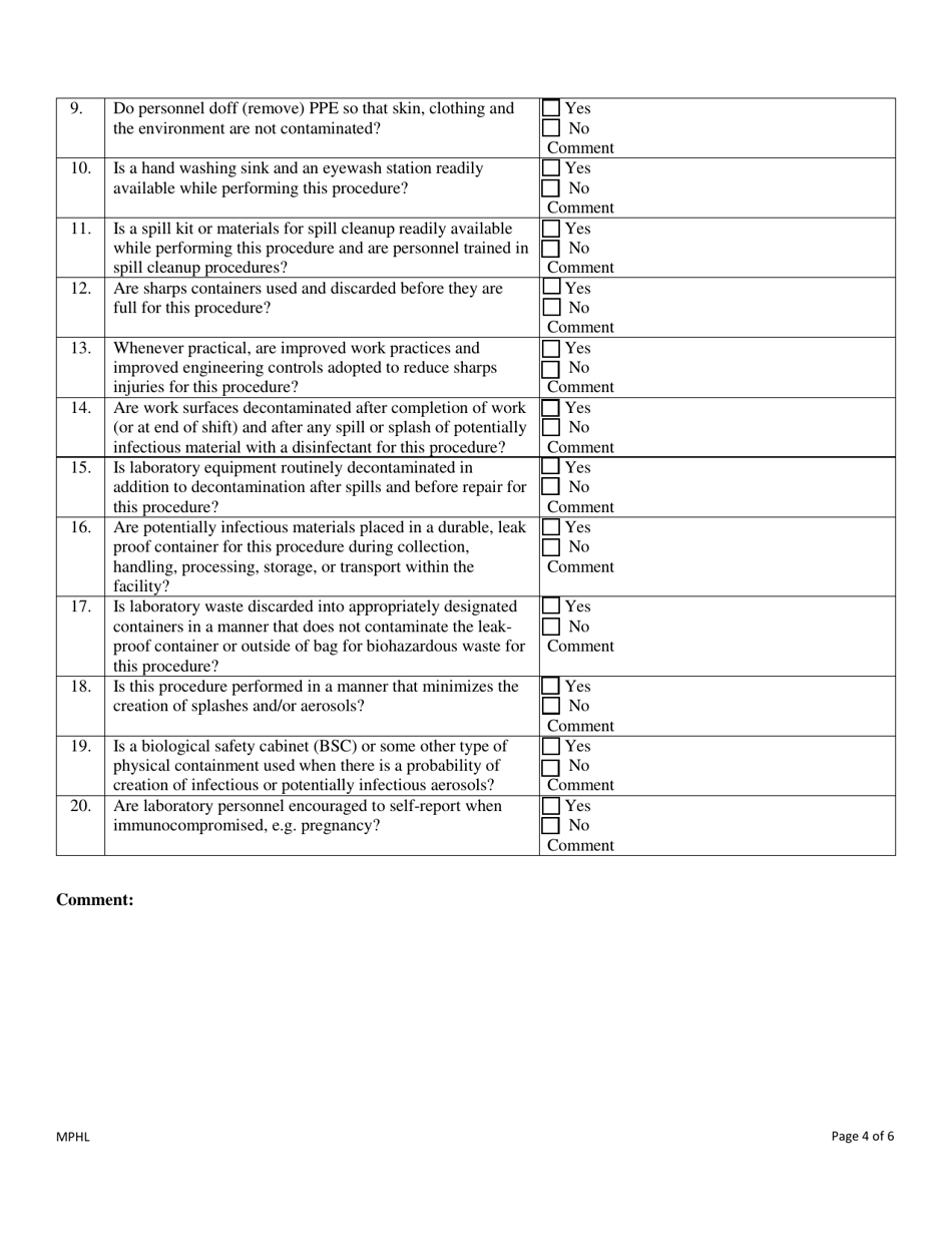 Biosafety Risk Assessment - Mississippi, Page 4