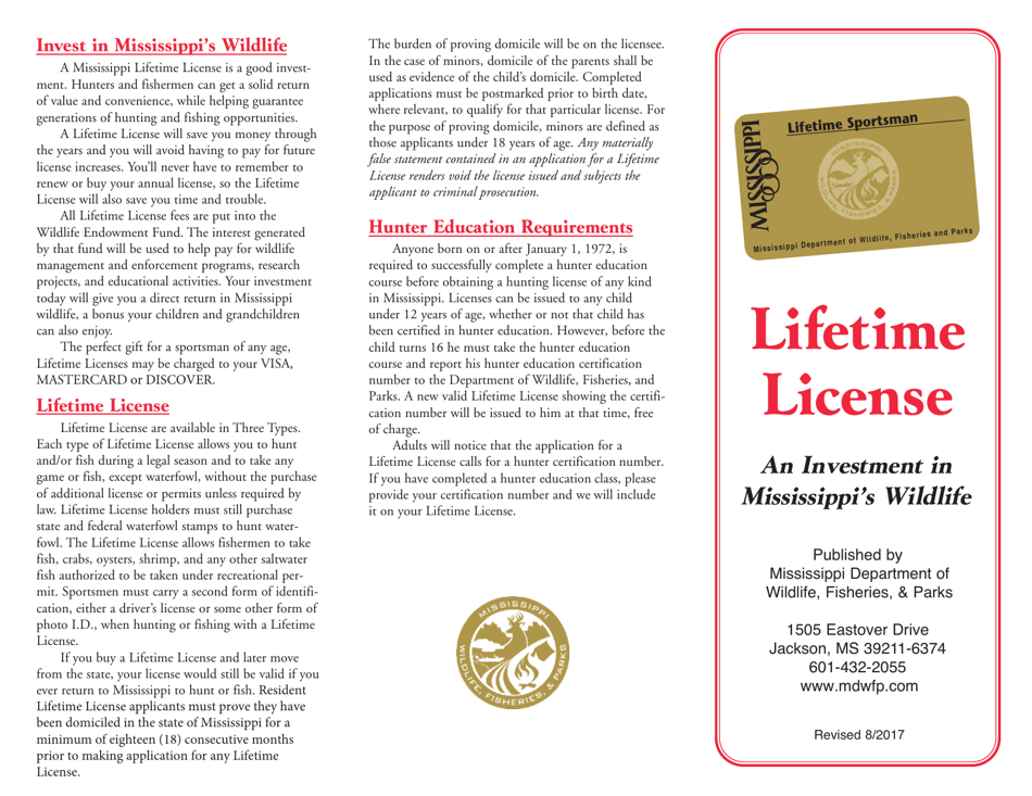 Mississippi Mississippi Lifetime License Fill Out Sign Online And   Mississippi Lifetime License Mississippi Print Big 