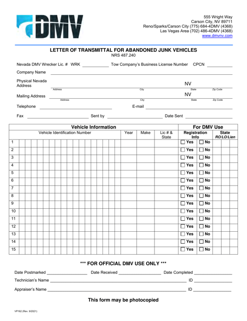 Form VP162  Printable Pdf