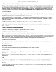 Forme B231 Accord De Libre-Echange Nord-Americain (Alena) Questionnaire Pour La Verification De L&#039;origine - Changement De Classification Tarifaire - Canada (French), Page 4