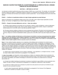 Forme B228 Accord De Libre-Echange Nord-Americain (Alena) Questionnaire Pour La Verification De L&#039;origine Teneur En Valeur Regionale - Methode Du Cout Net - Canada (French), Page 6