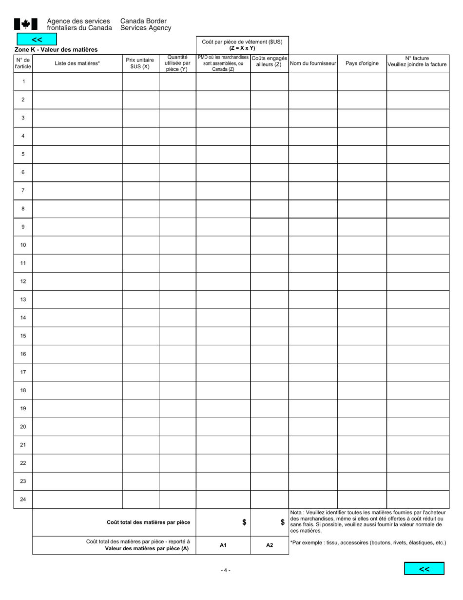 Forme BSF249 Questionnaire De Verification De Lorigine DES Pays Les Moins Developpes (Pmd) - Critere De Preference E - Canada (French), Page 4