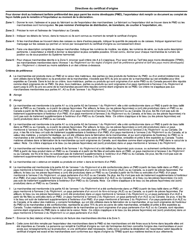 Forme B255 Certificat D&#039;origine - Matieres Textiles Et Vetements Originaires DES Pays Les Moins Developpes - Canada (French), Page 2
