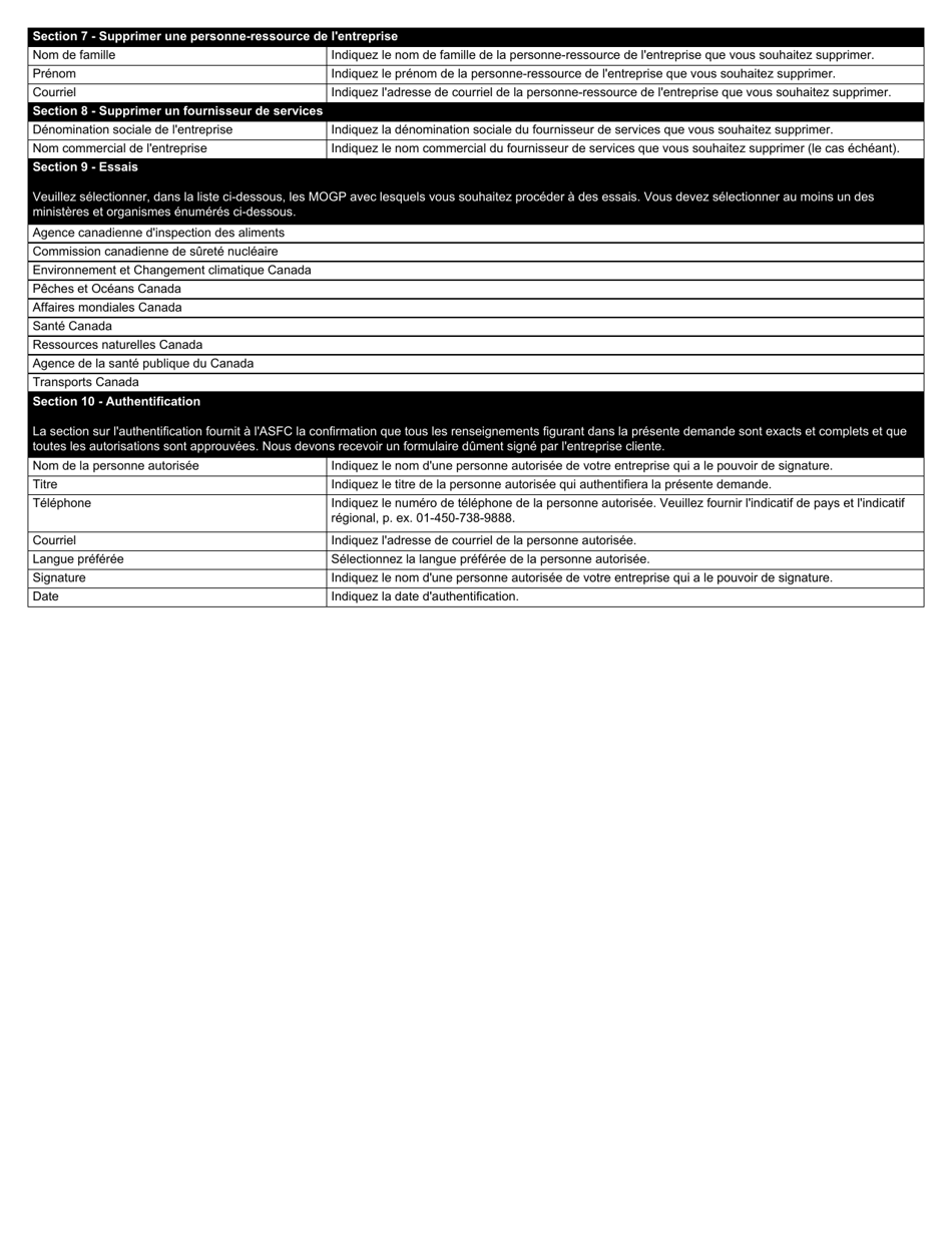 Forme BSF373 Demande Dechange De Donnees Informatise (Edi) Pour La Declaration Integree DES Importations (Dii) - Canada (French), Page 6
