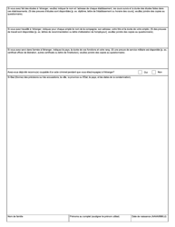 Forme BSF641 Questionnaire Pour Les Personnes Ayant Reside Ou Voyage a L&#039;exterieur Du Canada - Canada (French), Page 4