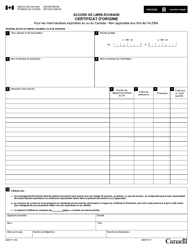 Forme B239 Accord De Libre-Echange - Certificat D&#039;origine - Canada (French)