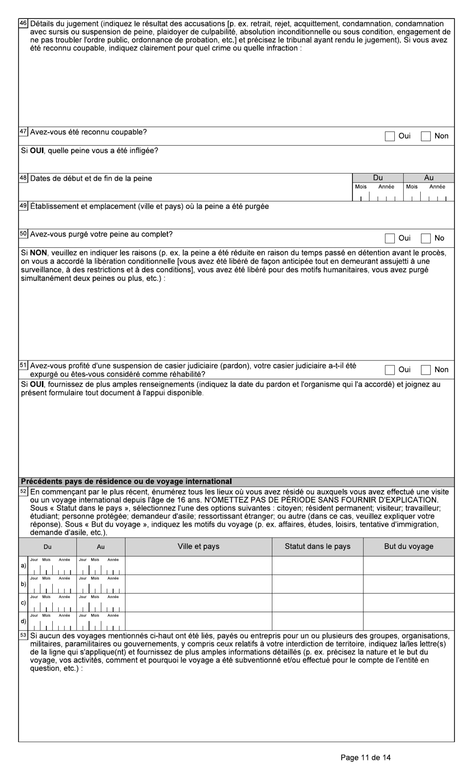 Forme BSF766 Demande De Declaration De Dispense Visee Au Paragraphe 42.1(1) De La Loi Sur Limmigration Et La Protection DES Refugies (Lipr) - Canada (French), Page 11