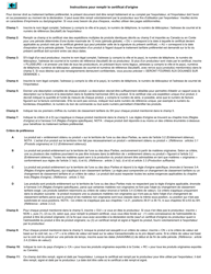 Forme BSF760 Certificat D&#039; Origine: Accord De Libre-Echange Canada - Republique De Coree - Canada (French), Page 2