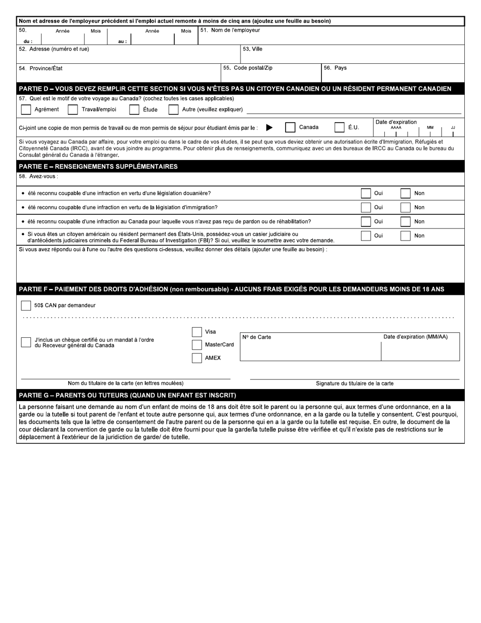 Forme BSF814 Projet Pilote Pour Les Voyageurs En Regions Eloignees - Quebec (Ppvre-Q) Demande De Participation - Canada (French), Page 2