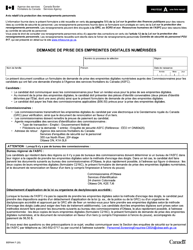 Document preview: Forme BSF644 Demande De Prise DES Empreintes Digitales Numerisees - Canada (French)