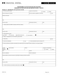 Forme E646 Partie I Programme D&#039;autocotisation DES Douanes - Demande De Participation DES Importateurs - Canada (French), Page 2