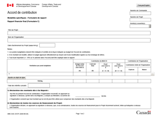 Forme AMC-GAC2572F (C) &quot;Rapport Financier Final&quot; - Canada (French)